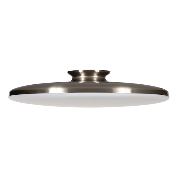 Skye - LED Flush Mount - 19" - Satin Nickel Finish - White Acrylic